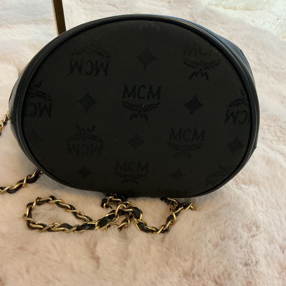 MCM Black Small Bucket Bag with Crossbody Strap - Picture 3 of 5